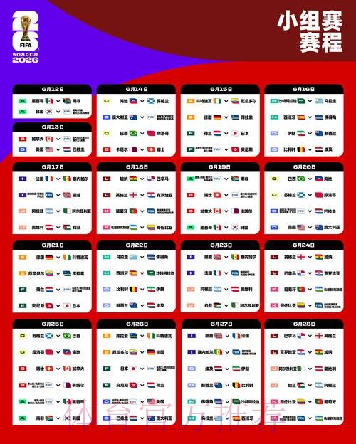 2026世界杯每日赛程完整版最新时间表免费观看